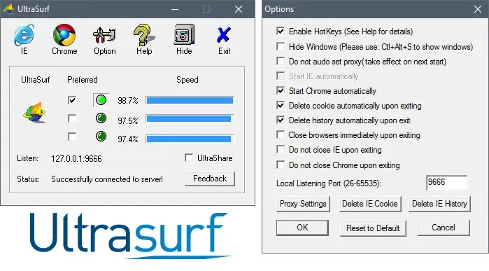 Ultrasurf - Phần mềm Fake IP được nhiều người sử dụng