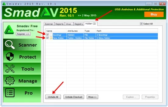 Hiện file an trong USB Win 10