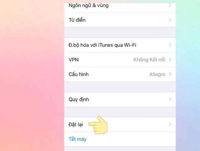 Khôi phục cài đặt gốc để giải phòng dung lượng iPhone