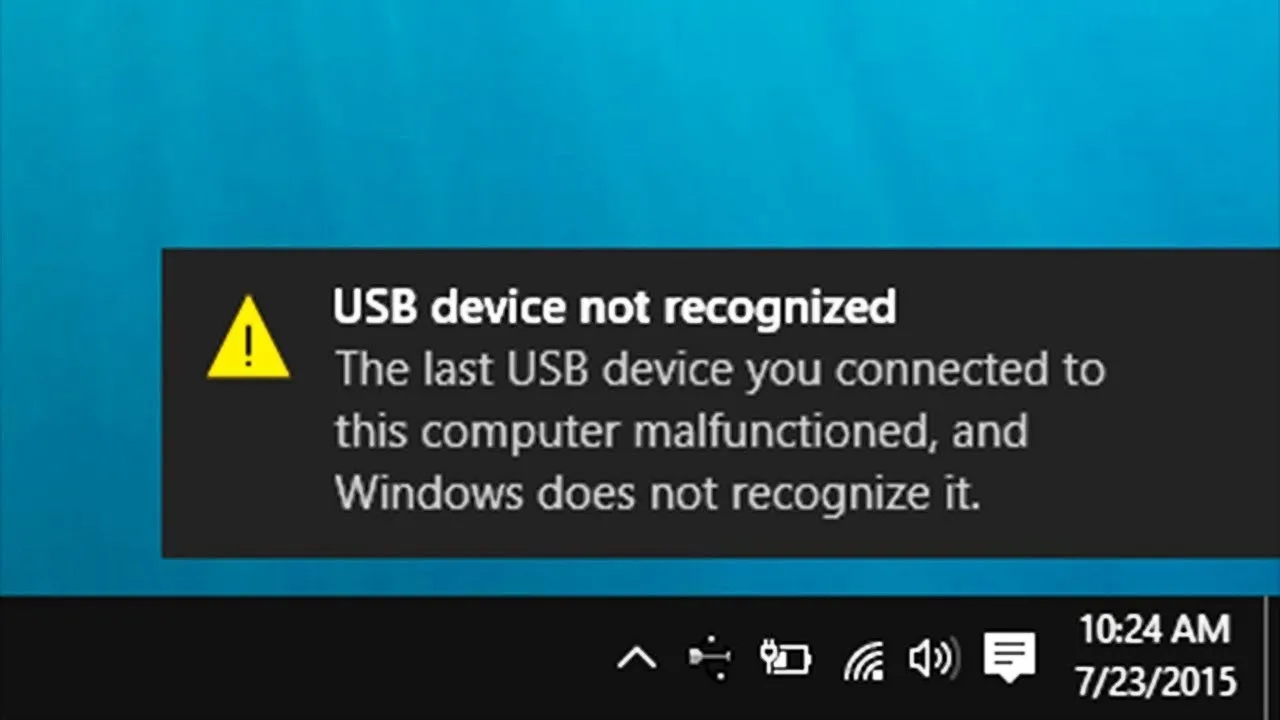 8 Cách sửa lỗi USB Device Not Recognized trên Windows 7, 10