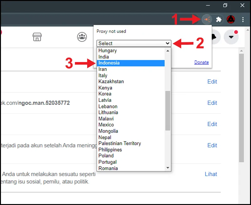  Nhấn vào Geoproxy > Nhấn nút Select > Chọn Indonesia”></p>
<p><img decoding=