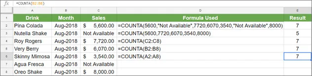 1 6 - Cách sử dụng hàm COUNTA trên Google Sheets - Ben Computer