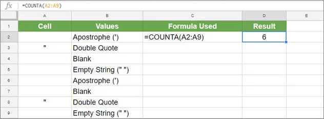 2 6 - Cách sử dụng hàm COUNTA trên Google Sheets - Ben Computer