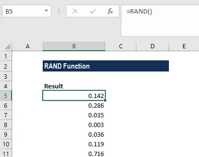 Hàm Random trong Excel 