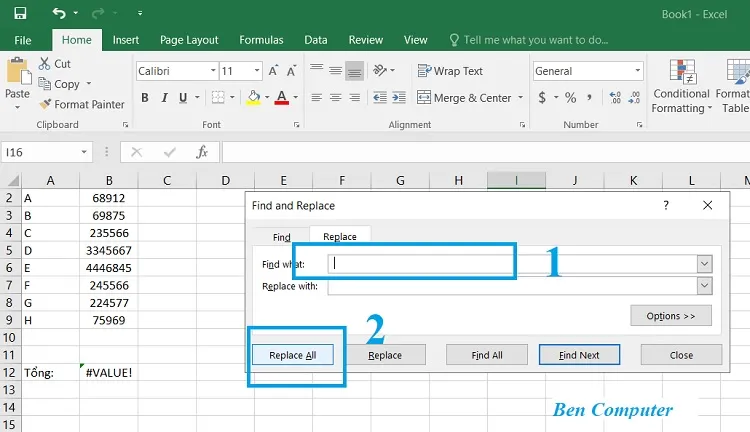 bị lỗi value trong excel	