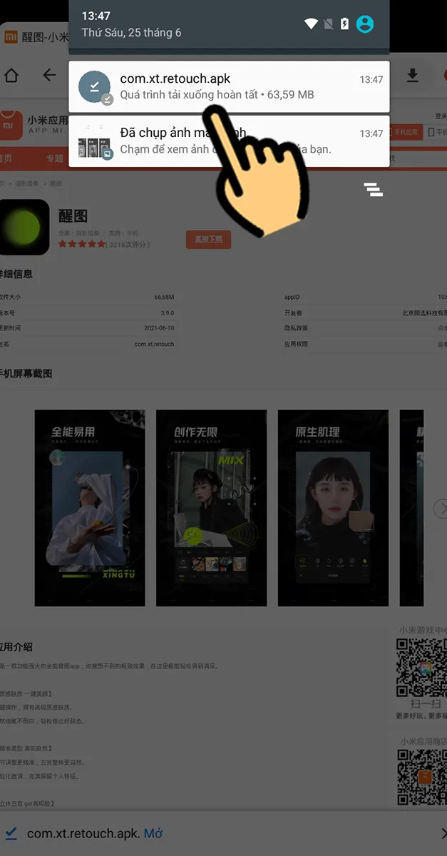 cách tải app xingtu cho android