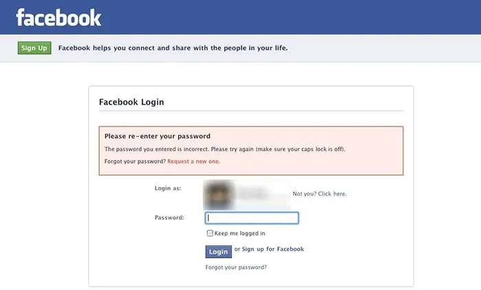 không đăng nhập được facebook trên máy tính