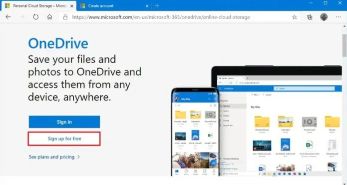 Cách tạo tài khoản OneDrive - Ảnh 1