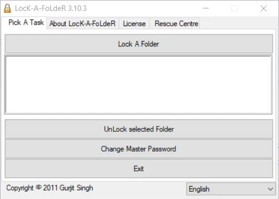 Lock-A-Folder - Phần mềm khóa thư mục miễn phí trên Windows