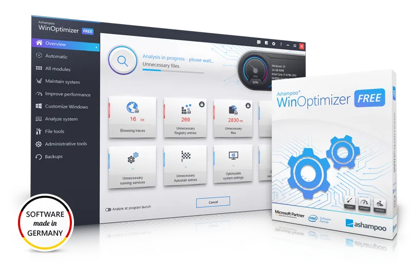Ashampoo WinOptimizer - Phần mềm dọn dẹp và tăng tốc máy tính miễn phí