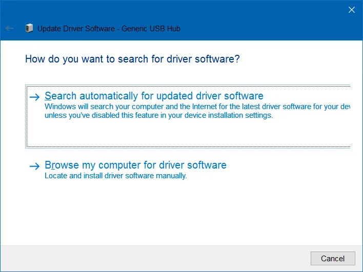 Chọn tiếp vào Browse my computer for driver software